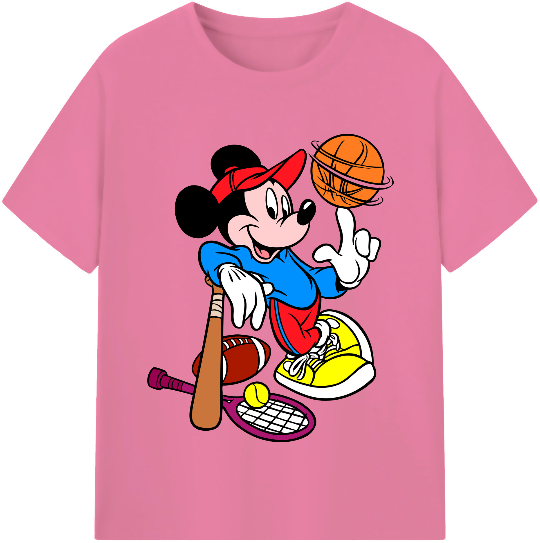 （画像用） ミッキーマウス Mickey Mouse 綿100％半袖Tシャツ（フロントプリント）